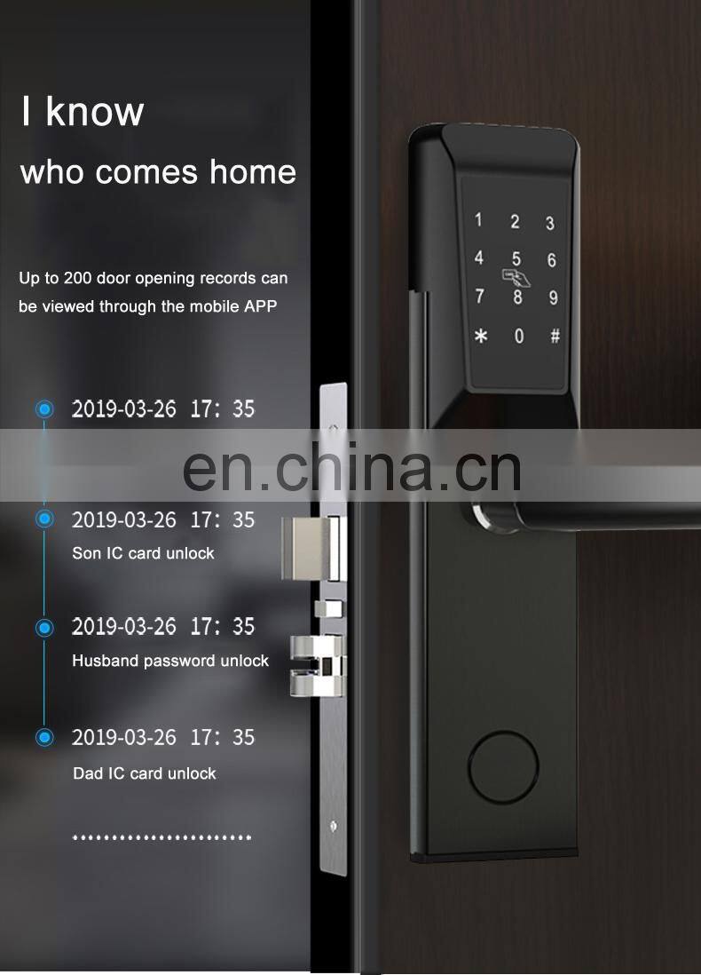 Display Handle Hotel Keyless High Security Smart Door Lock Fingerprint