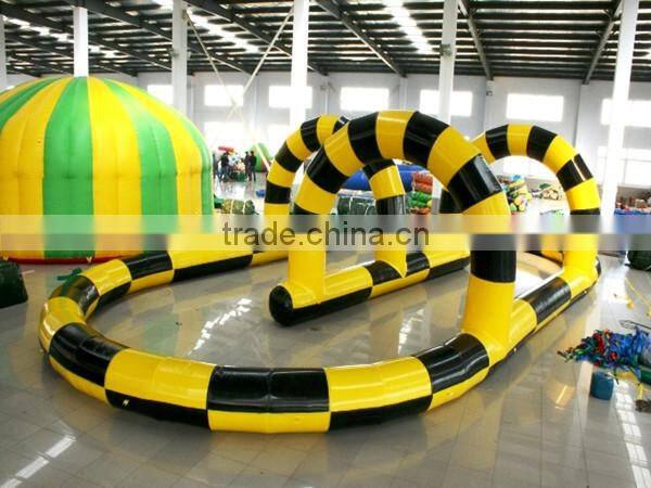 Outdoor Portable Yellow Color PVC Inflatable Race Track for Sale