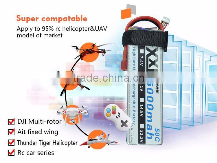 XXL 5000mah 11.1V lipo battery with Universal Plug System
