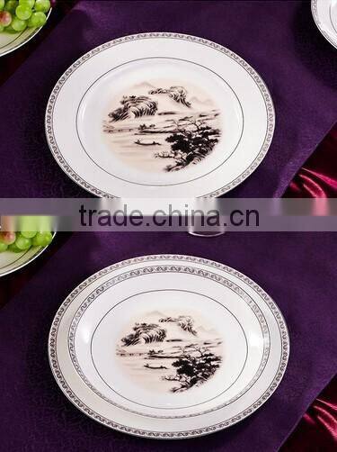 56 pcs Useful Ceramic Round Dinner Plate