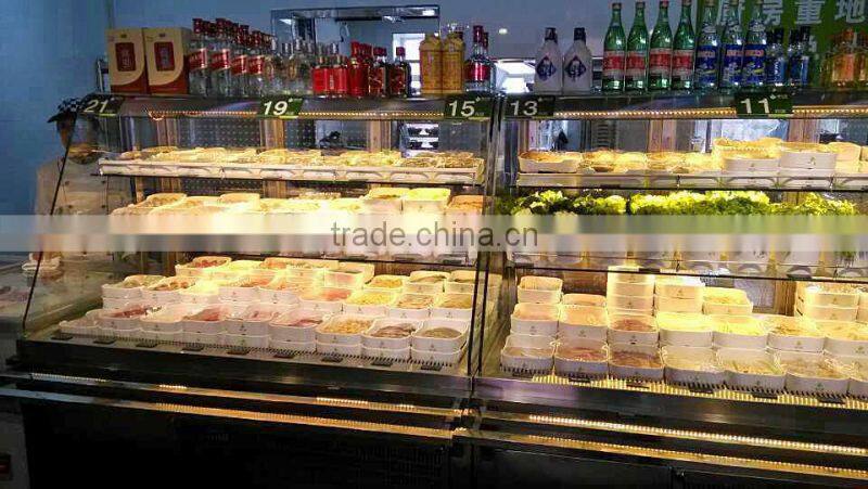 APEX restaurant ventilated refrigeration hot pot equipment chafing dish order food showcase