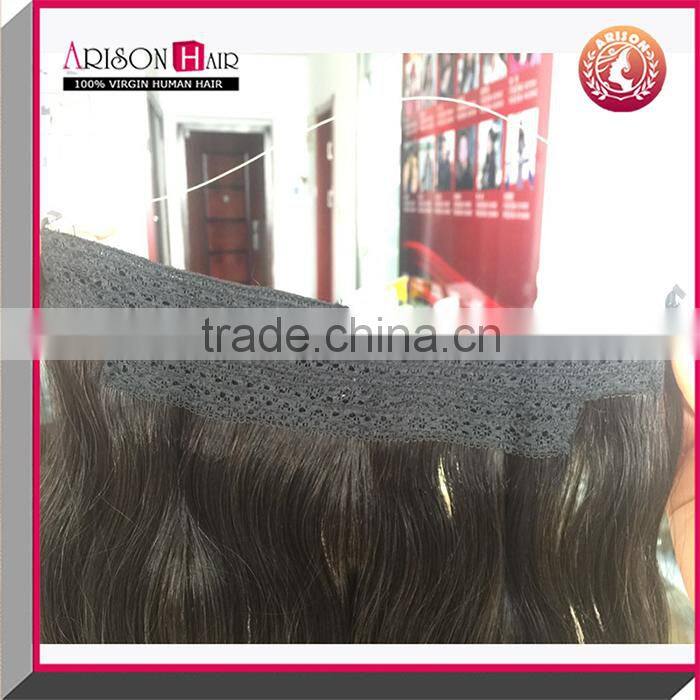 Human hair extension Halo hair extension 8A brazilian unprocessed virgin hair Flip in hair extension
