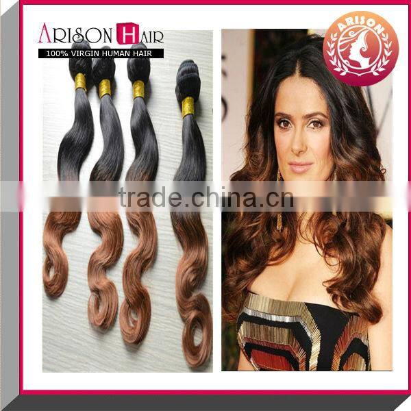 2014 Best sale 100% virgin brazilian sew in ombre color jumbo braiding hair 1B/33