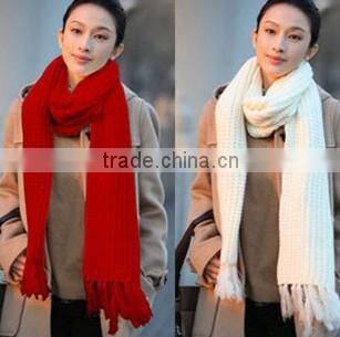 2013 Fashion Long Tassel Lady Knitted Scarf
