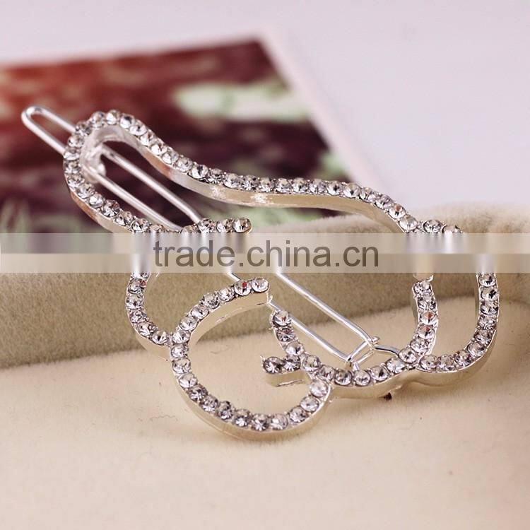 Rhinestone side clamp clip, Thumb finger clip ,hair clips