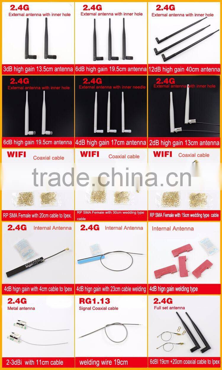 High quality!! ipex 2.4G 5.8G 5G 8dbi WIFI router dual antenna with OD1.13 cable