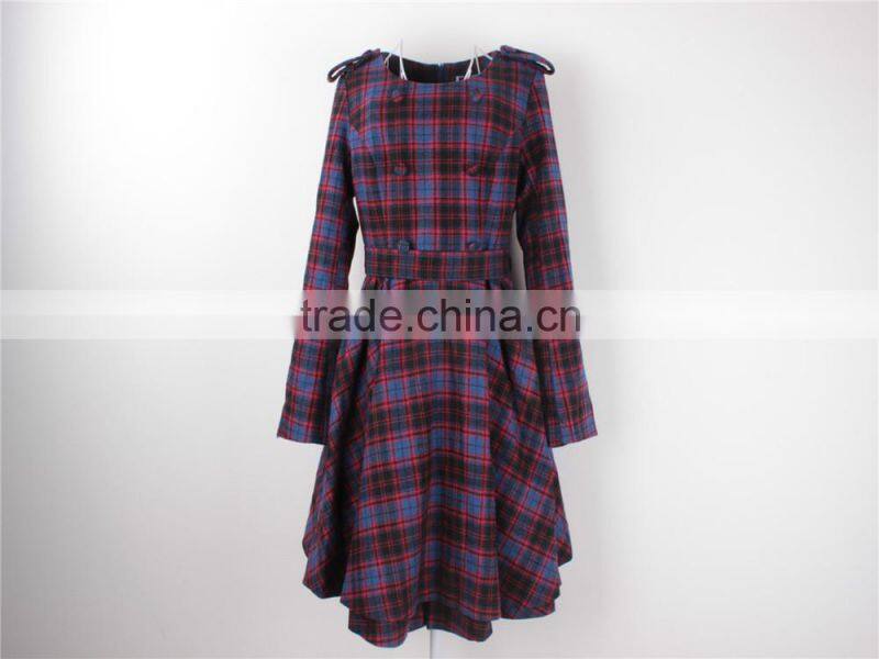 Lady's garment stock lot checked winter coat and dress