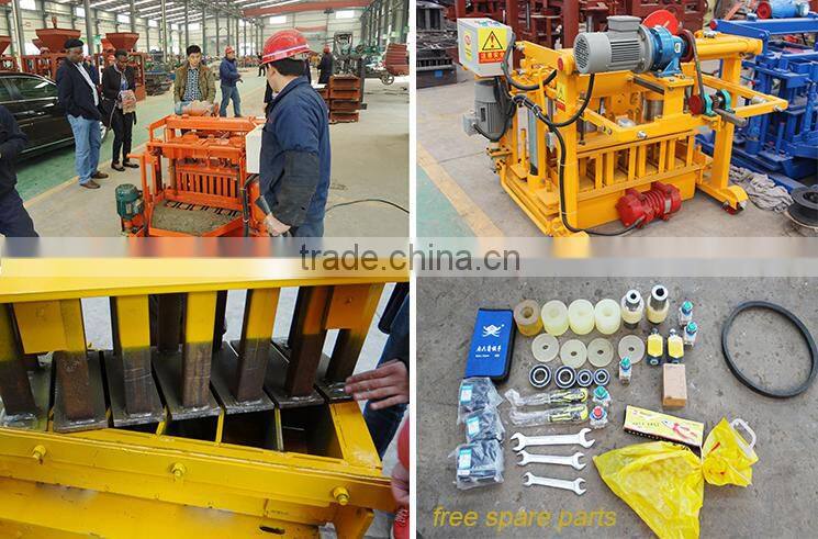 best selling products QTF40-3A mini small manual mobile concrete hollow brick blocks forming making machine