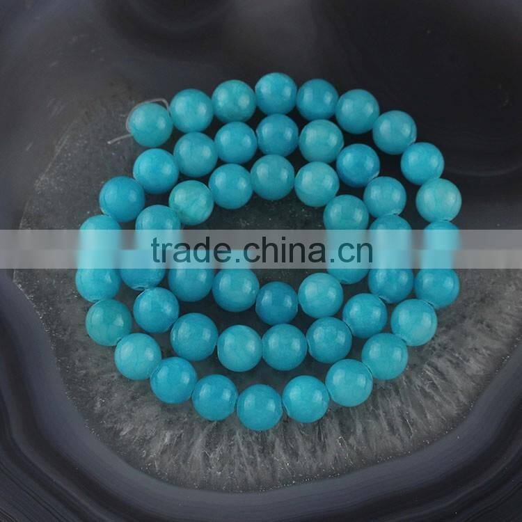YJ1122 -1 Sky blue dyed jade stone beads strand for jewelry making