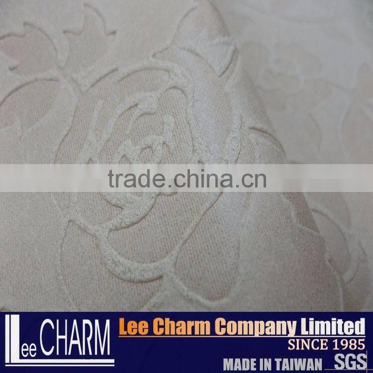 100% Polyester Rose Patterns Leather Fabric for Interior design
