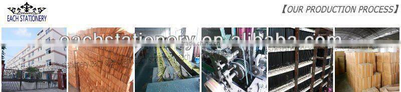 3.5" natural wood color pencil in a tube with colorful sharpener cover