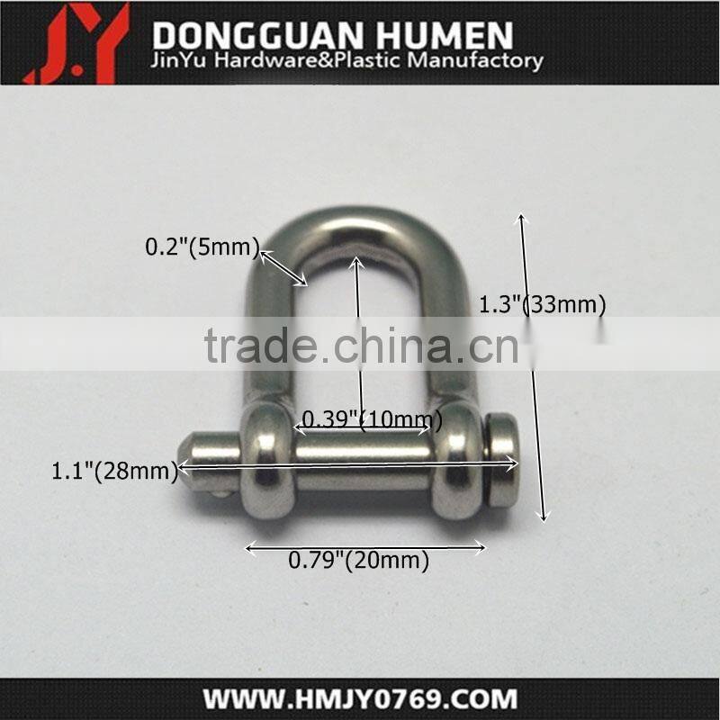 Flat head screw bow shackles stainless steel shackle clips with high quality