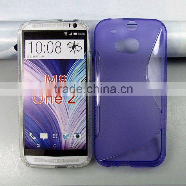 New Clear S-line TPU Silicone Gel Cover Case for HTC One M8