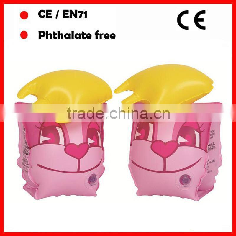 kids animal head swimming arm bands inflatable arm floats for advertising