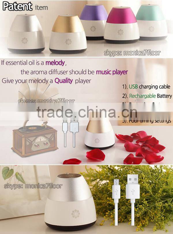 Waterless diffuser nebulizer with rechargeable battery inside essential oil diffuser