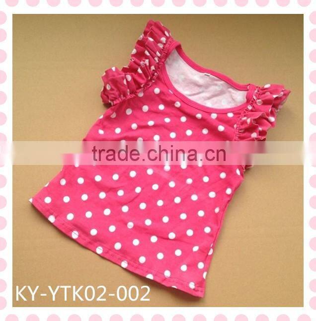 white baby girl clothes kids short ruffle sleeve t shirt design custom t shirt printing