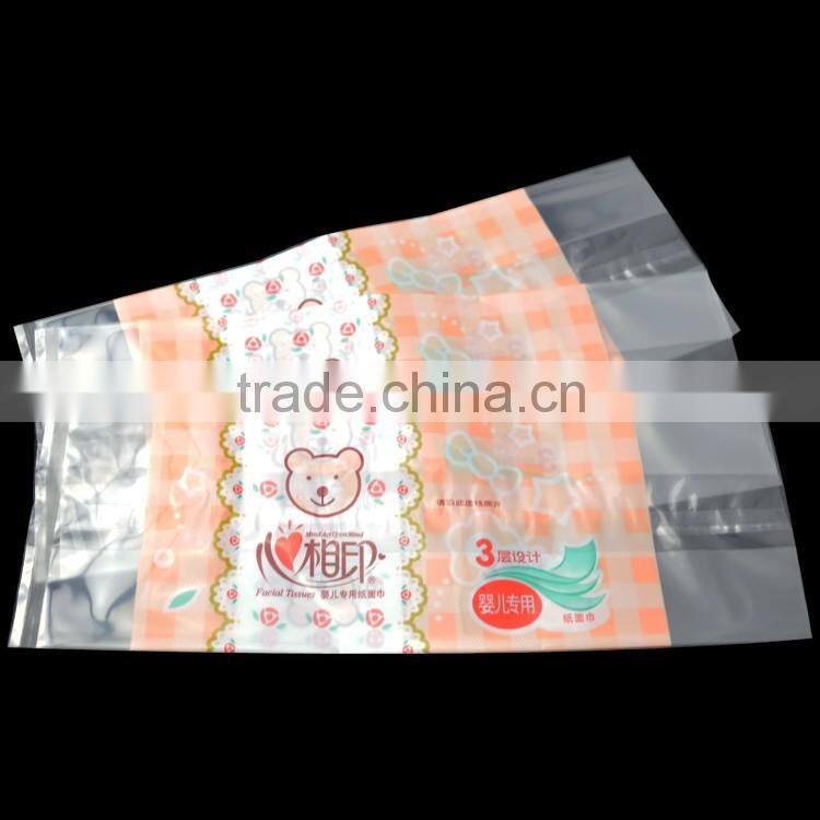 custom size disposable back self adhesive seal opp shrink bag for tissue packing