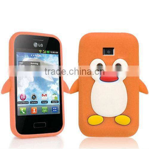 PENGUIN SILICONE SKIN Mobile Phone Case COVER FOR LG Optimus L3 E400
