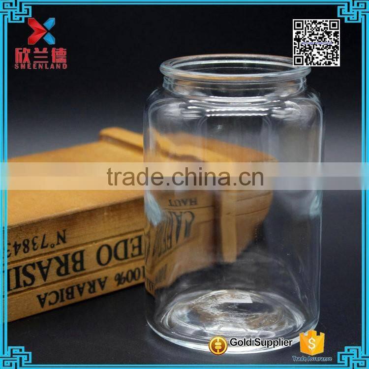 310g Clear round bottom glass storage jar for candy