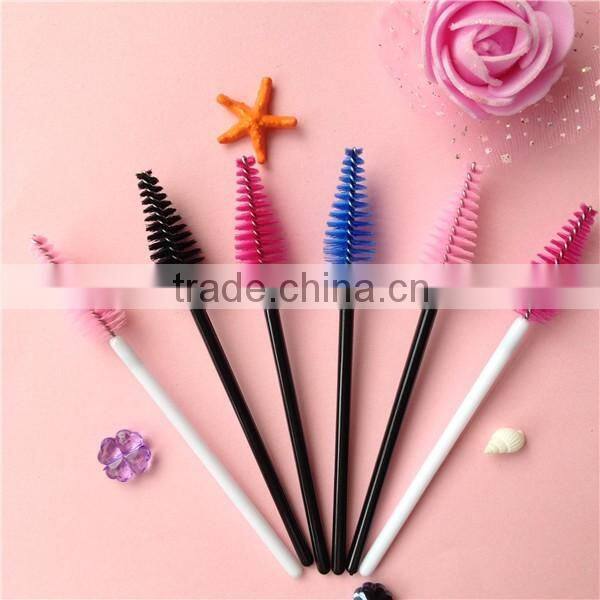 BLUEFRAG Eyelash Brush One-Off Disposable Synthetic Fiber Mascara Applicator Wand Brush Pink Rose Red Black 7 Colors 50 Pcs