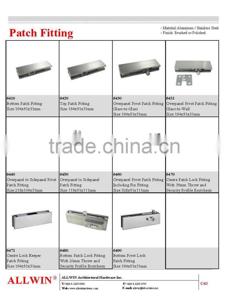 Stainless Steel Glass Door Bottom Patch Fitting