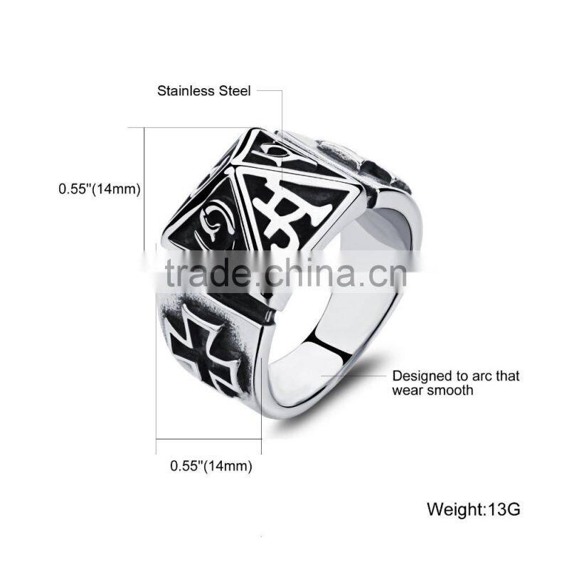 new products 2016 unique design Catholic religion stainless steel class ring for men