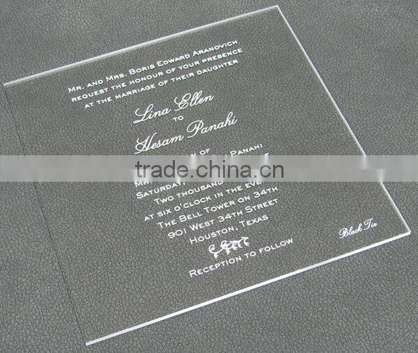 High Transparent custom engraved wedding acrylic