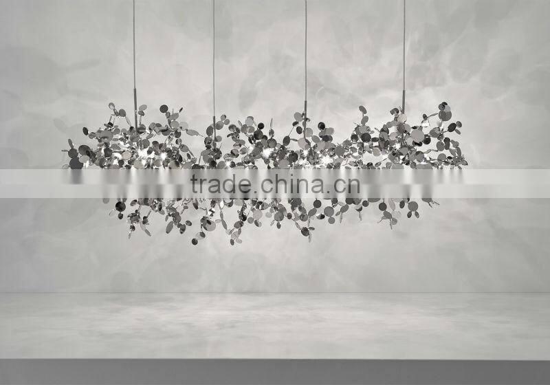 Aluminium Chrome chain suspension chandelier ceiling for Hotel Banquet Hall