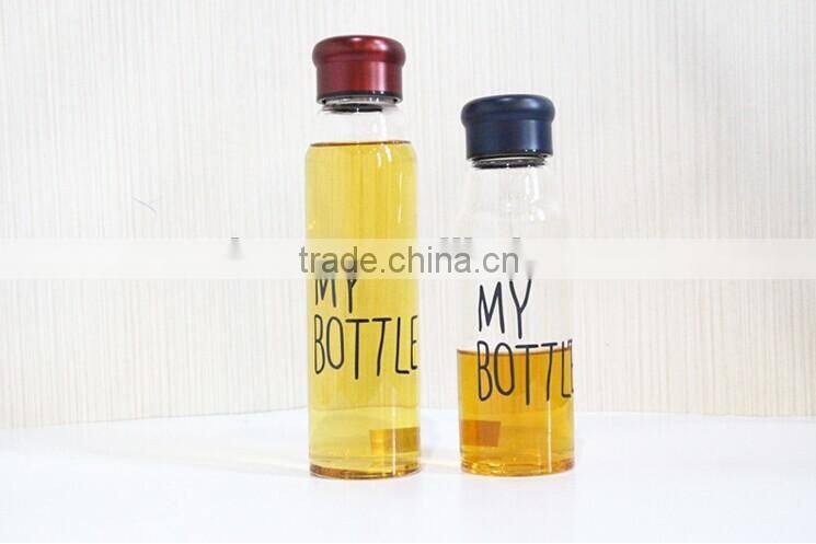 2015 New style 550ML High Borosilicate Glass Water Bottle
