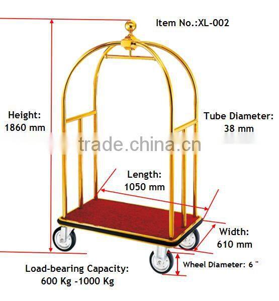 Metal Hotel Luggage Trolley For Trantsporting Luggage