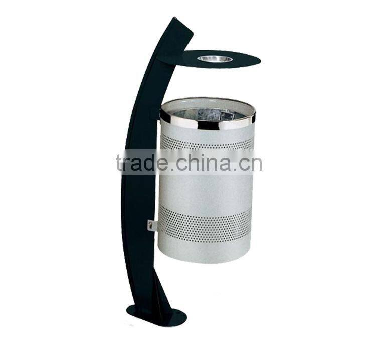 stainless steel cylinder hanging pole dustbin