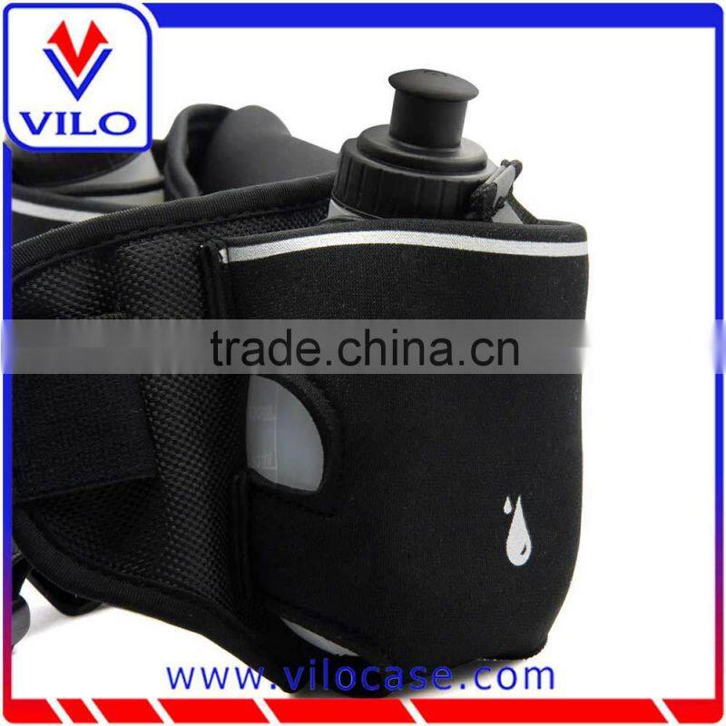 factory wholesales Running Belt Fitness Cell Case Workout Belt Riding Elastic Waist sports Bag with water bottle holders