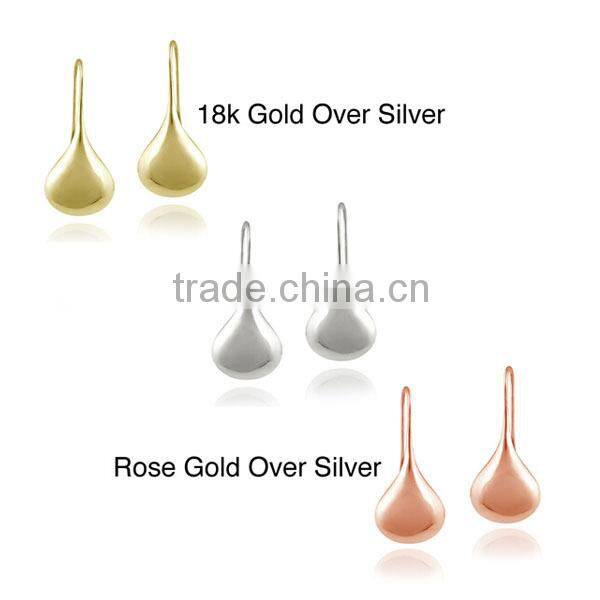 Anti-tarnish 925 Sterling Silver Puffed Teardrop Earrings daily wear earrings