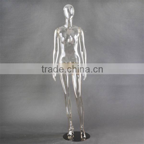 plastic full body mannequin, display transparent female mannequin