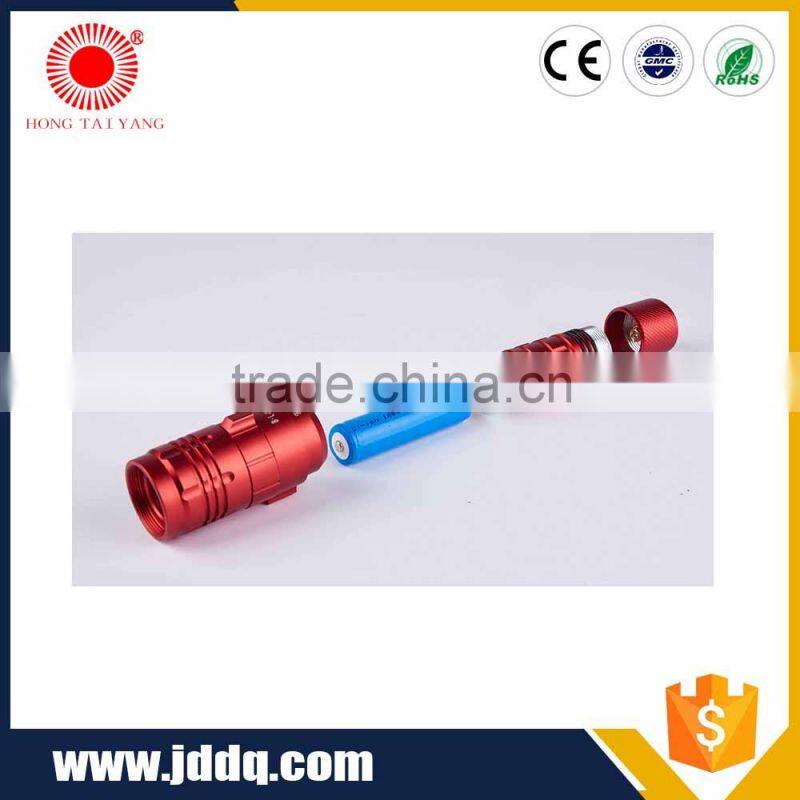 CE & RHOS red mini divinglamp high power zoom flashlight