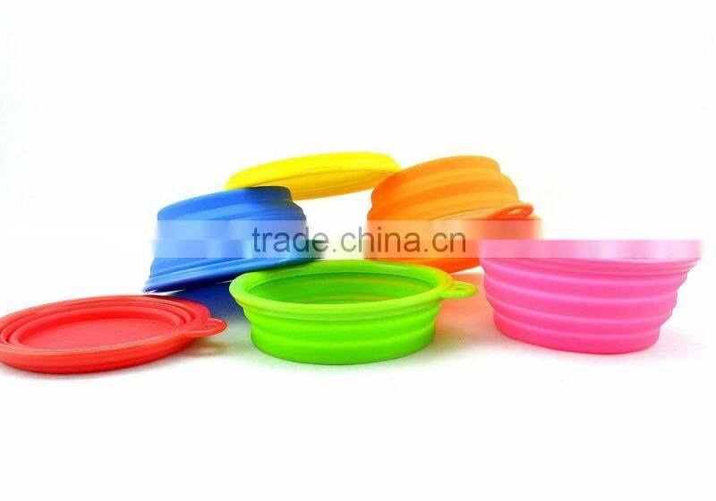 2016 Most popular cute pure silicone Eco-friendly portable framed pet bowl for travel/Dog bowl /foldable silicone pet bowl