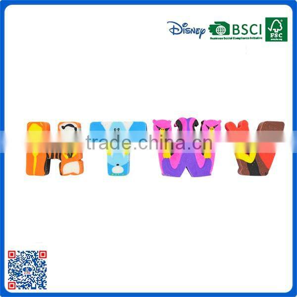 wholesale fancy custom letter shaped rubber eraser for kids