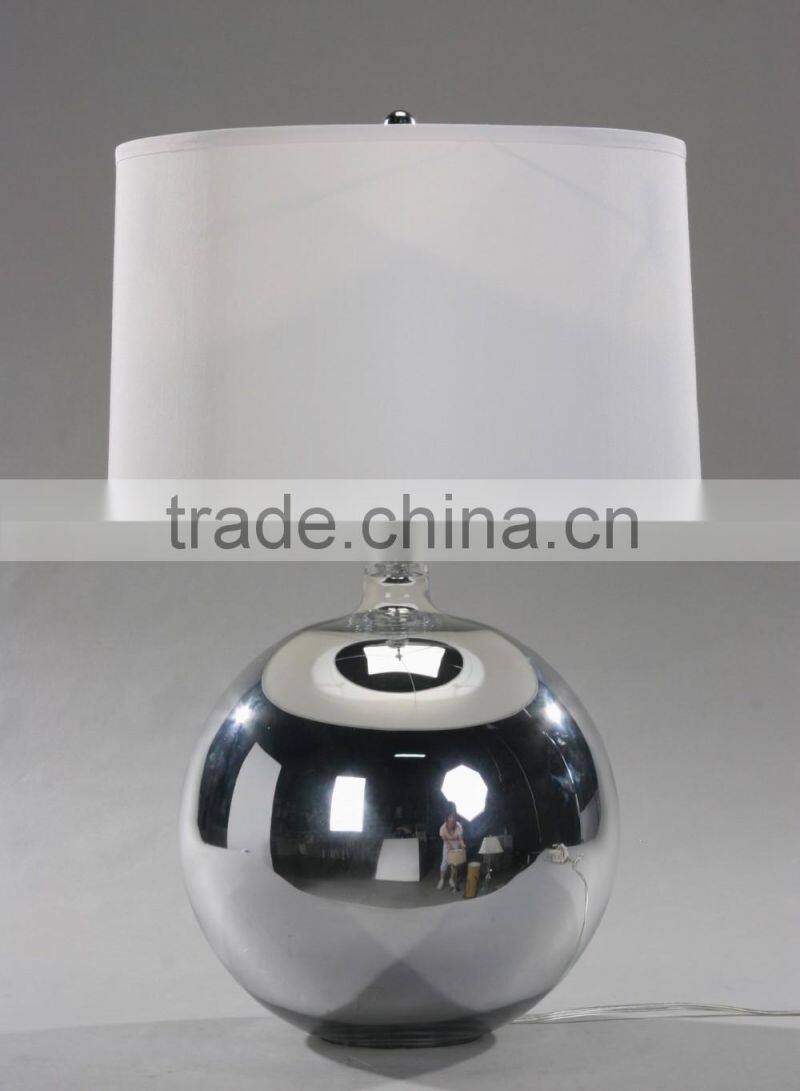 Glass silver table lamp for bed decoration with UL