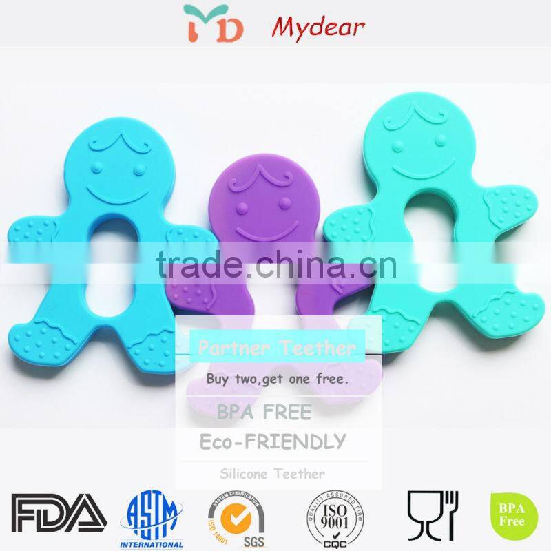 Novelty bpa Food Grade Teeth Toy Silicone Pendant Baby Teething