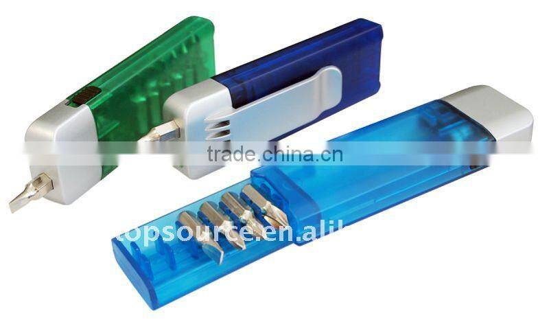 NEW! 8pcs Screwdriver with LED Torch Carabiner