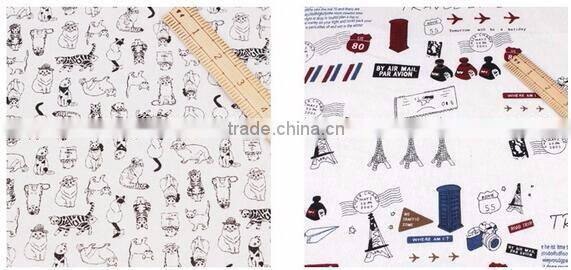 Cotton and linen cartoon printed fabrics