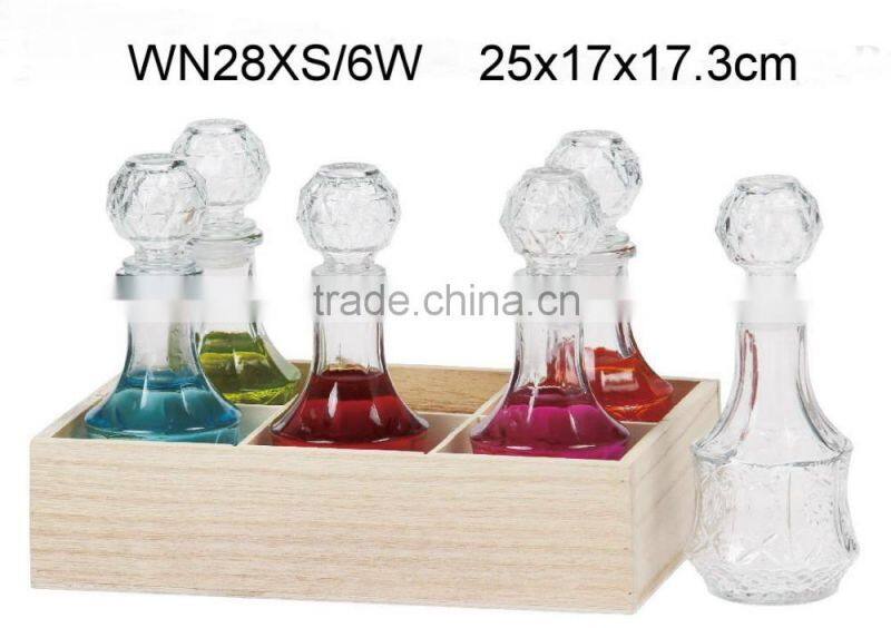 280ML square glass jar with wooden box (CCP524B/6W)