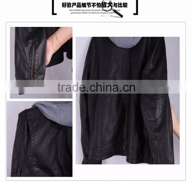 2015 new print men's leather jacket