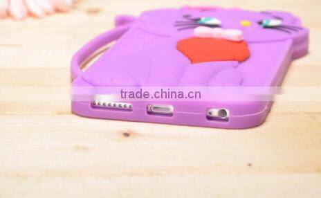 Cute 3d cat design cartoon mobile phone silicone case for samsung iPhone 6/6s