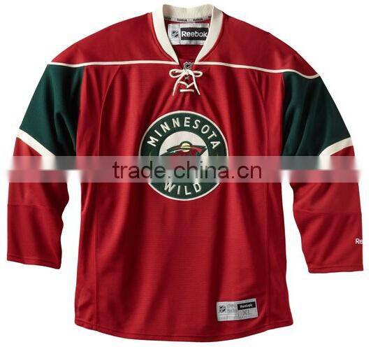 2015 new popular custom red hockey jersey