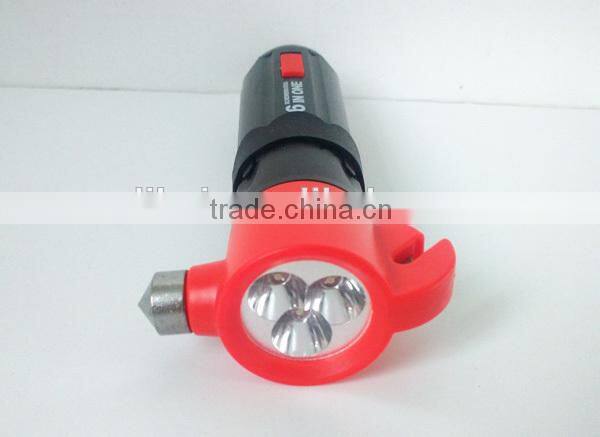 QC-176 6 IN ONE high quality multi function emergency seat belt cutter, strong bright torch, screwdriver set, hand tool