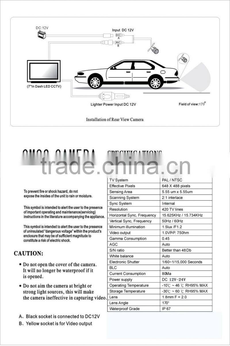 500TVL PC7070 F O R D Tranist 2014 reversing car color backup exclusive low lux lamp camera