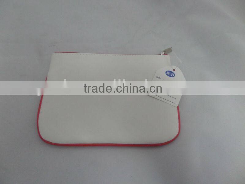 white frosted pvc cosmetic bag with zipper