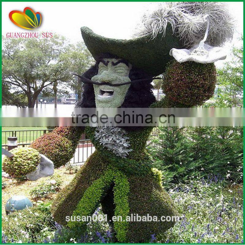 Garden decoration artificial cartoon topiary animals grass animal plastic artificial grass topiary animal