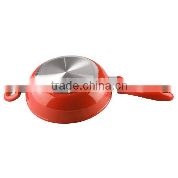 Aluminum non stick ceramic deep wok with double handles